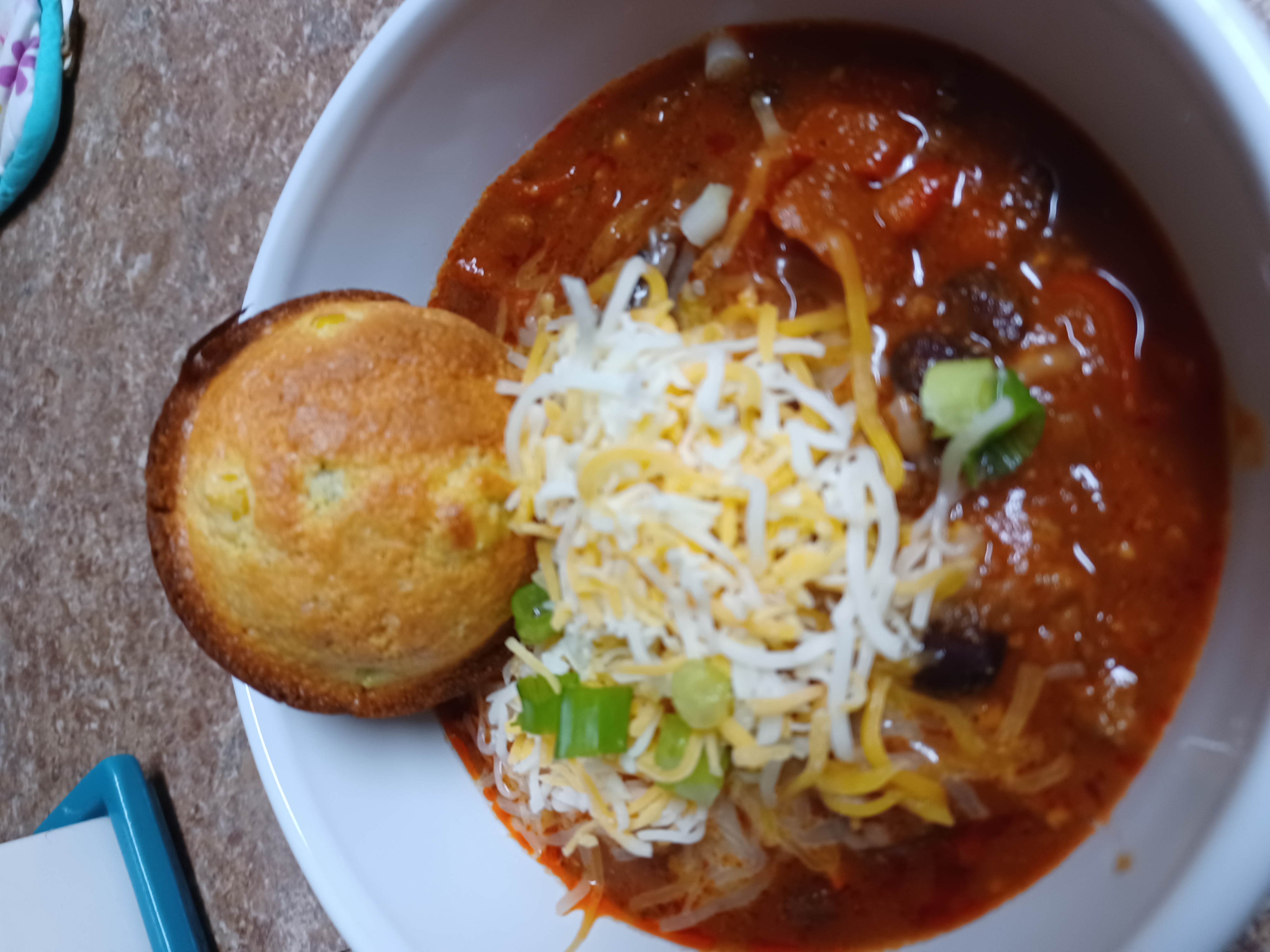 Barrett's award-winning chili — rich, hearty, and loaded